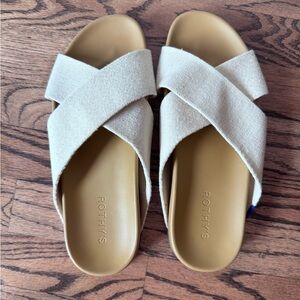 Rothy's The Weekend Oat Cross-Strap Slides